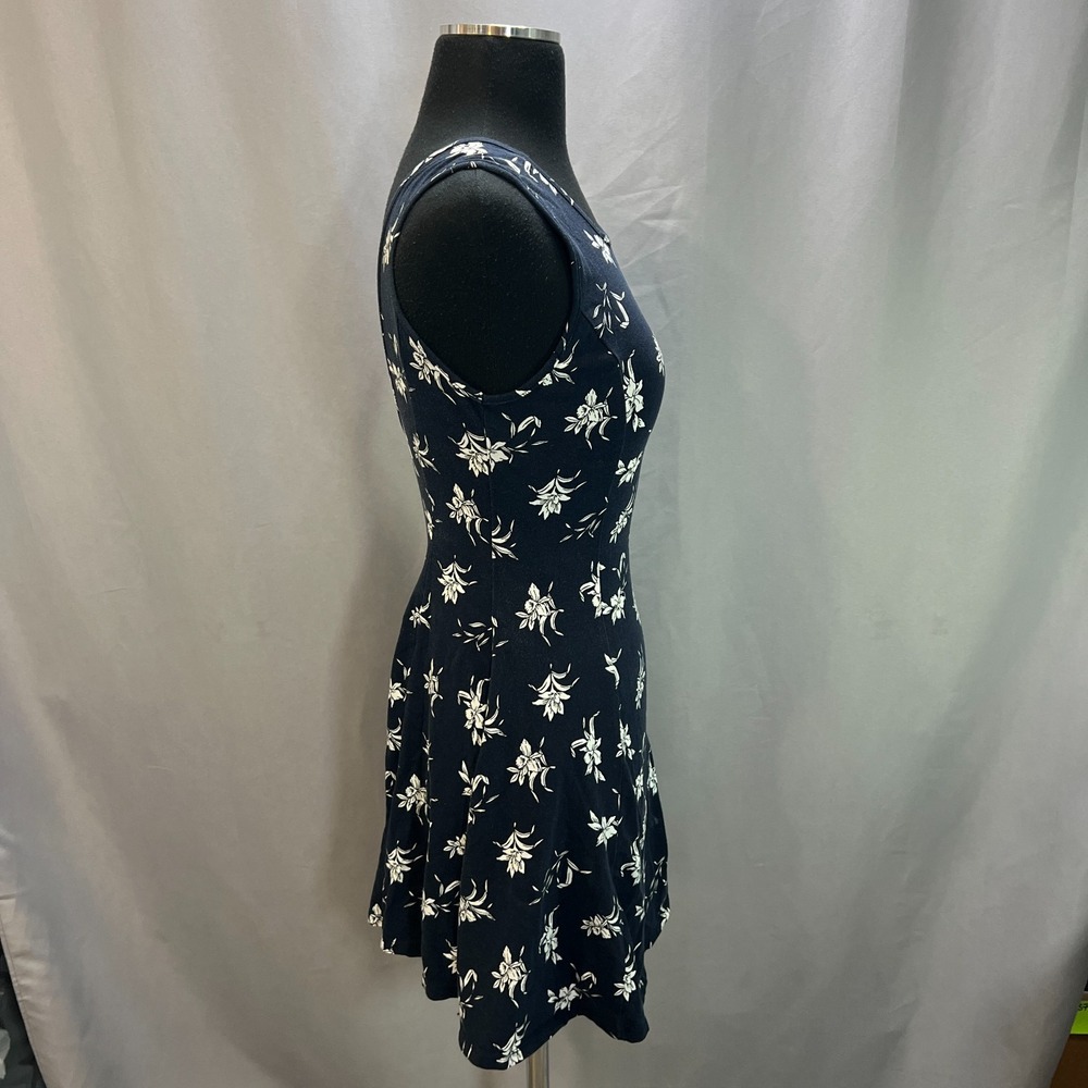 Forever 21 Mini Dress Womens S Navy White Floral Print Cotton Sleeveless Party - Picture 2 of 9